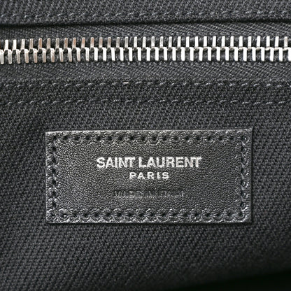 Saint Laurent Linen Calfskin Rive Gauche Tote Black 5 of 10