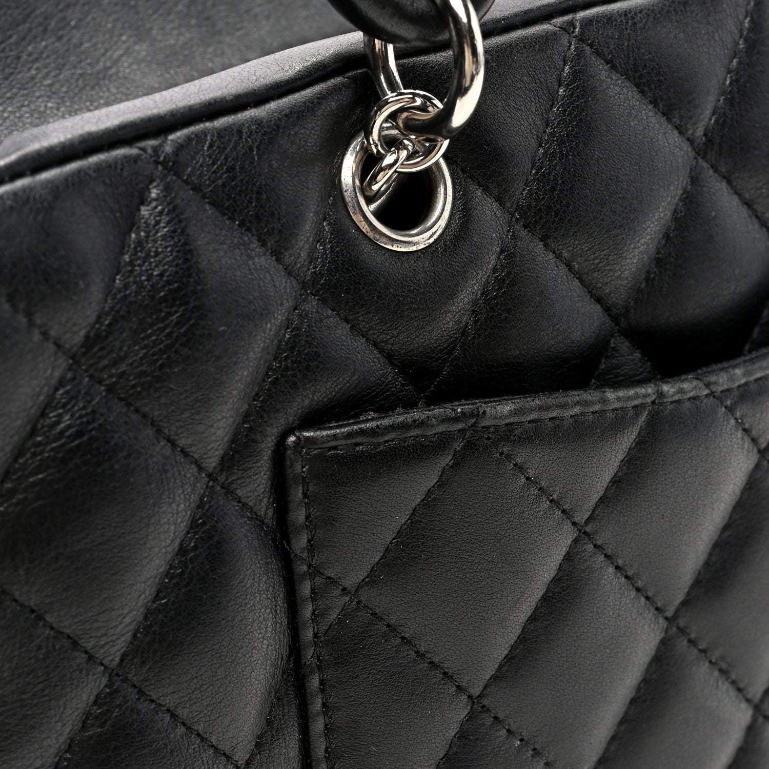 Chanel Calfskin Quilted Large Cambon Bowler Black 12 of 13