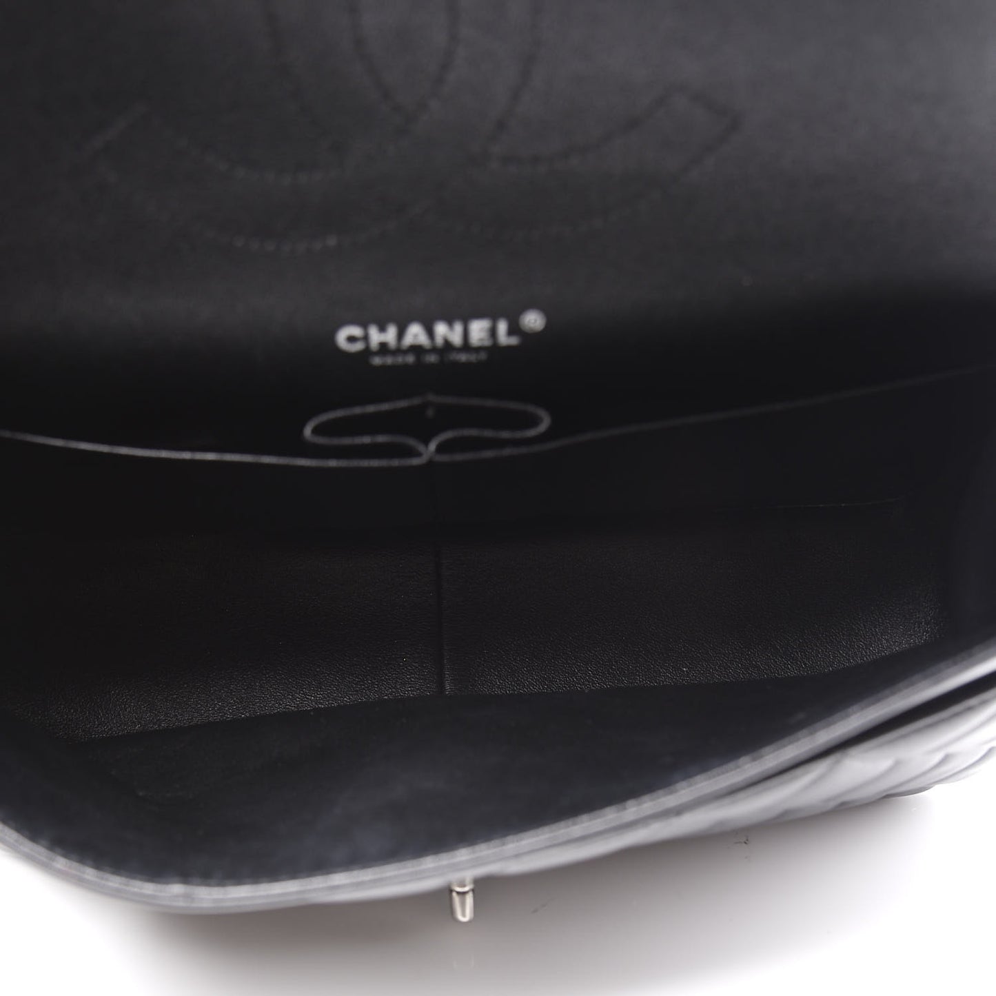 Lambskin Quilted Jumbo Double Flap Black