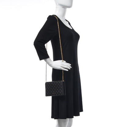 Christian Dior Calfskin Embossed Stars Wallet on Chain Black Gold 2 of 6