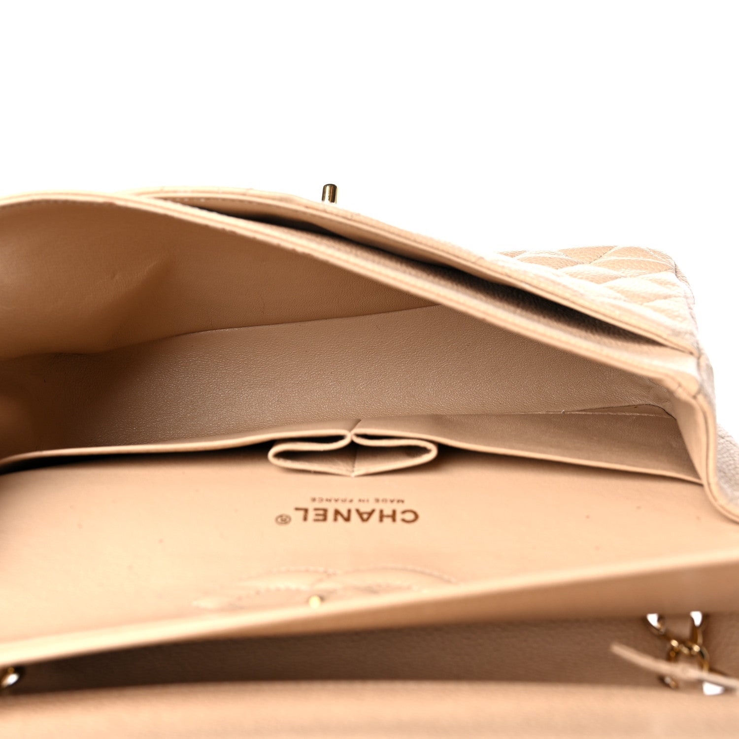 Chanel Caviar Quilted Medium Double Flap Beige 5 of 22