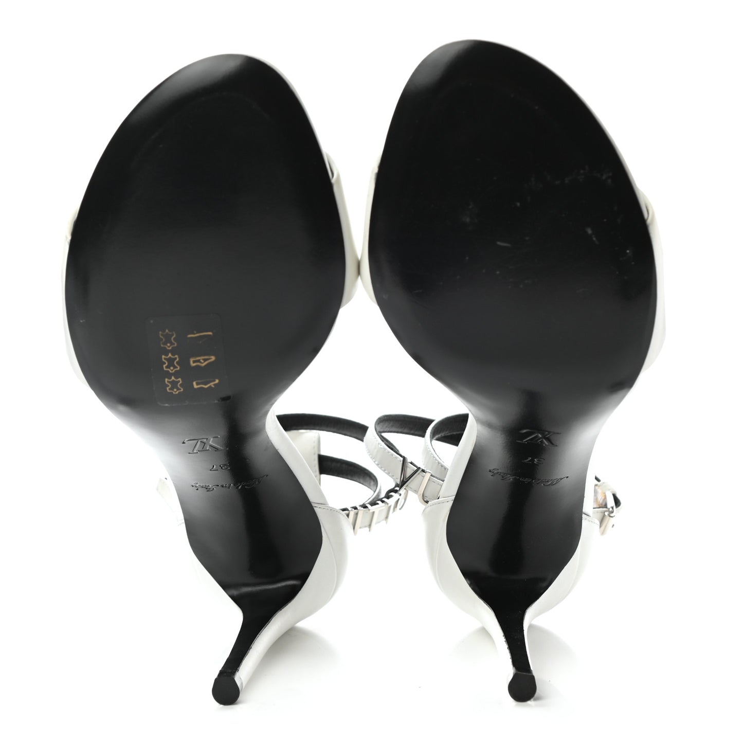 Calfskin Call Back Sandals 37 White