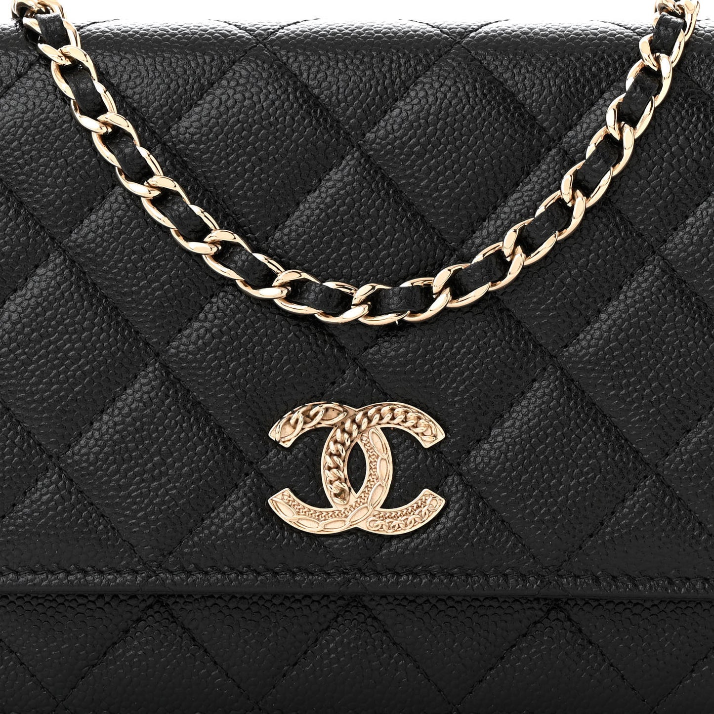 Caviar Quilted Multi Chain Wallet On Chain WOC Black