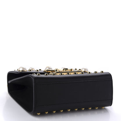 Gucci Calfskin Studded Small Padlock Shoulder Bag Black 5 of 11