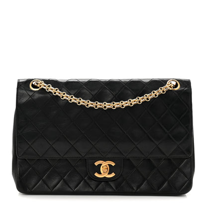 Chanel Lambskin Quilted Medium Double Flap Bijoux Chain Black 1 of 12