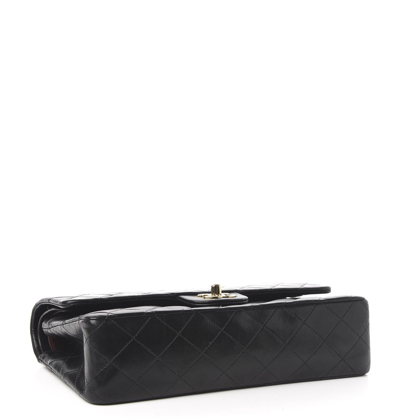 Lambskin Quilted Medium Double Flap Black