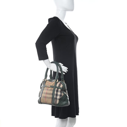 Burberry Bridle Calfskin House Check Small Orchard Bowling Bag Green 2 of 18