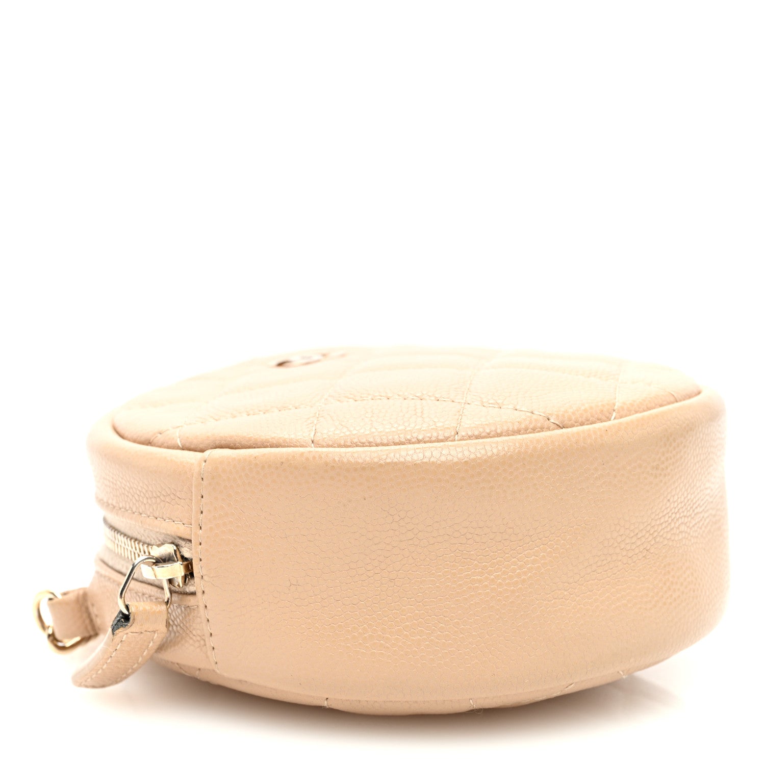 Chanel Caviar Quilted Round Clutch With Chain Beige 4 of 10