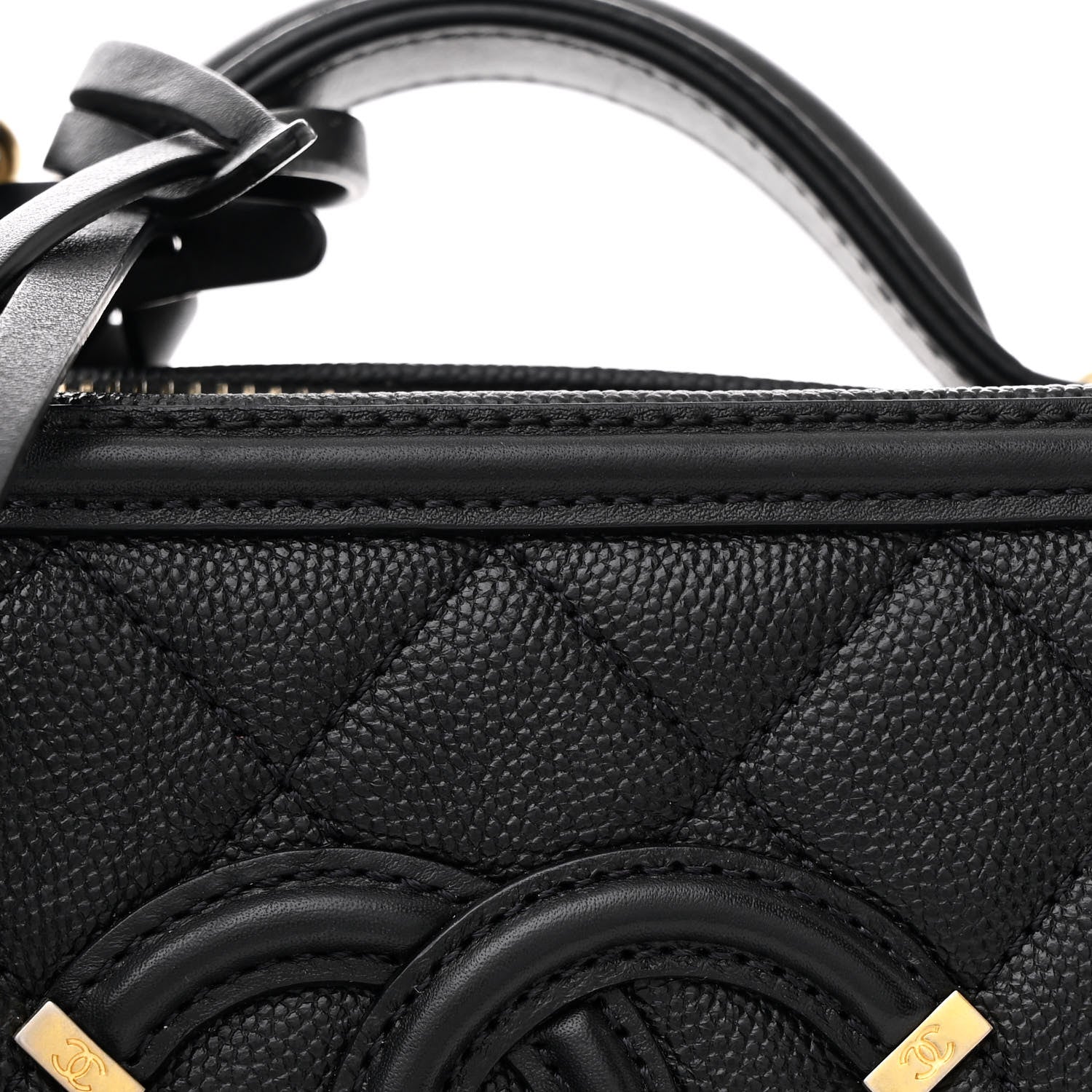 Chanel Caviar Quilted Small CC Filigree Vanity Case Black 9 of 12