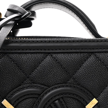 Chanel Caviar Quilted Small CC Filigree Vanity Case Black 9 of 12