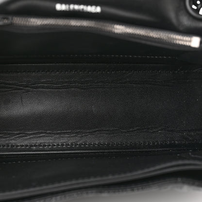 Balenciaga Crushed Calfskin Quilted Matte Black Hardware Small Crush Chain Bag Black 5 of 9