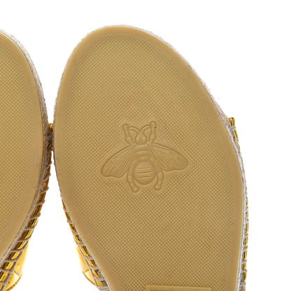 Gucci Metallic Nappa Matelasse GG Marmont Espadrille Slide Sandals 38.5 Oro 8 of 12
