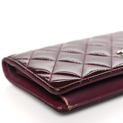 Chanel Patent Calfskin Quilted Yen Wallet Red 9 of 13