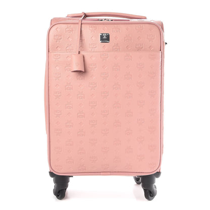 MCM Calfskin Ottomar Monogram Trolley Wheeled Suitcase Pink Blush 1 of 7