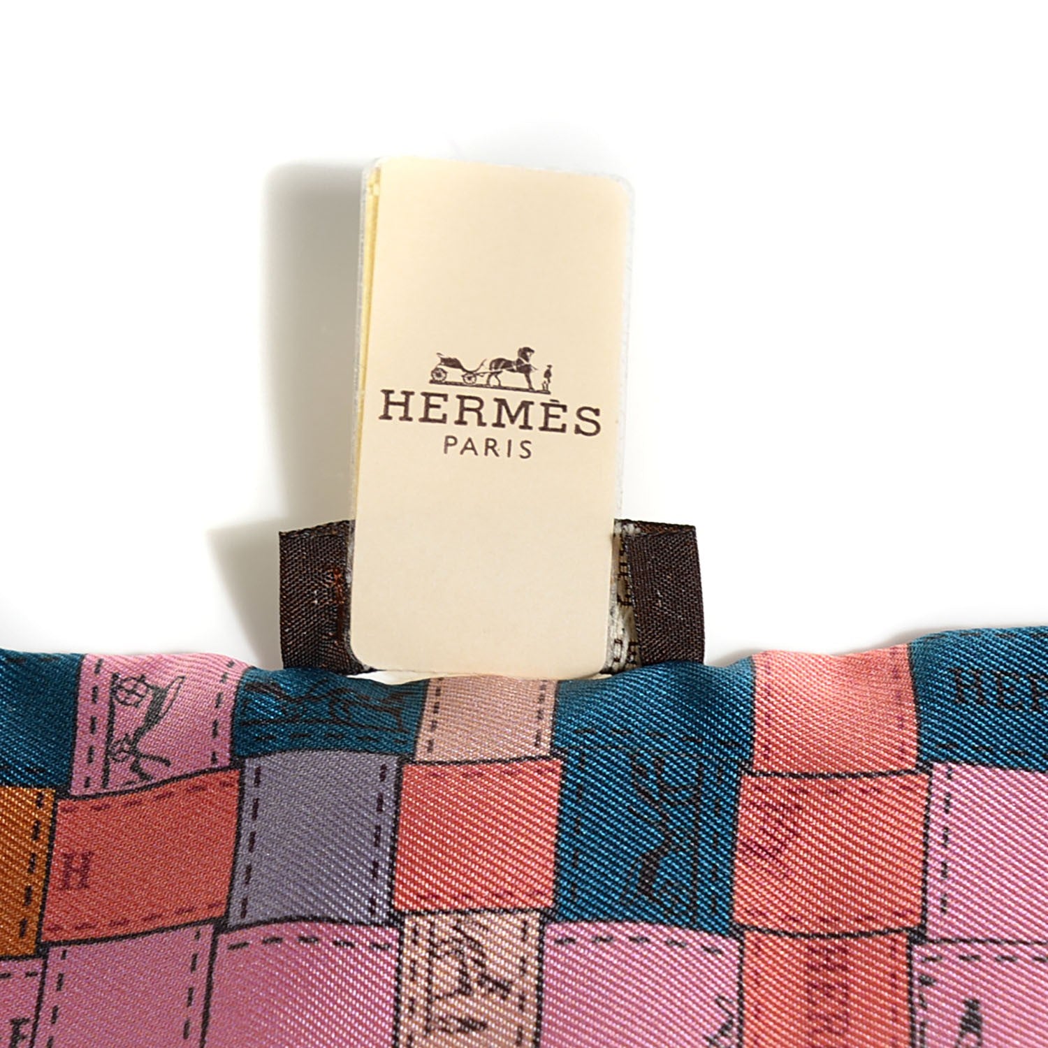 Hermes Silk Bolduc Au Carre Twilly Orange Vieux Rose Bleu 4 of 5