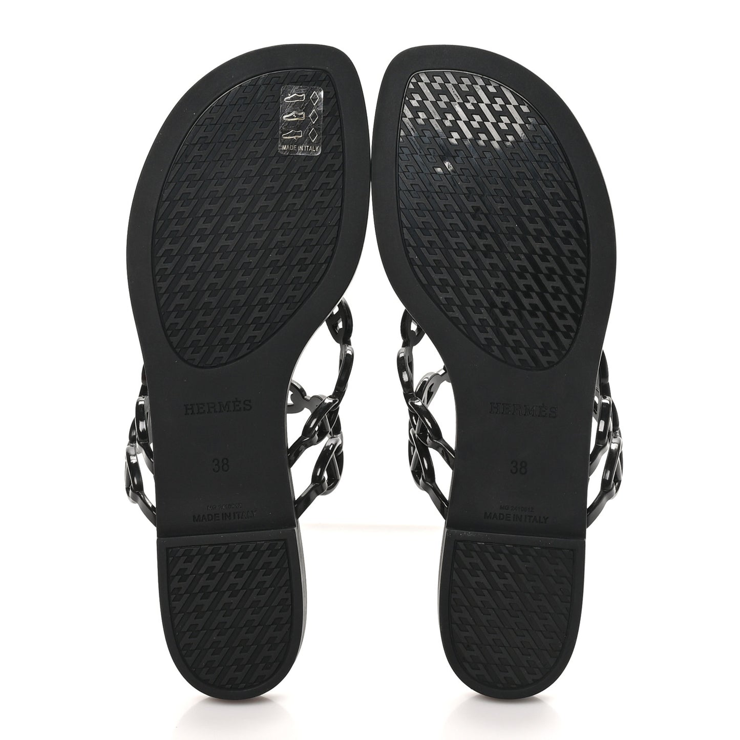 Rubber Chaine d'Ancre Island Sandals 38 Black