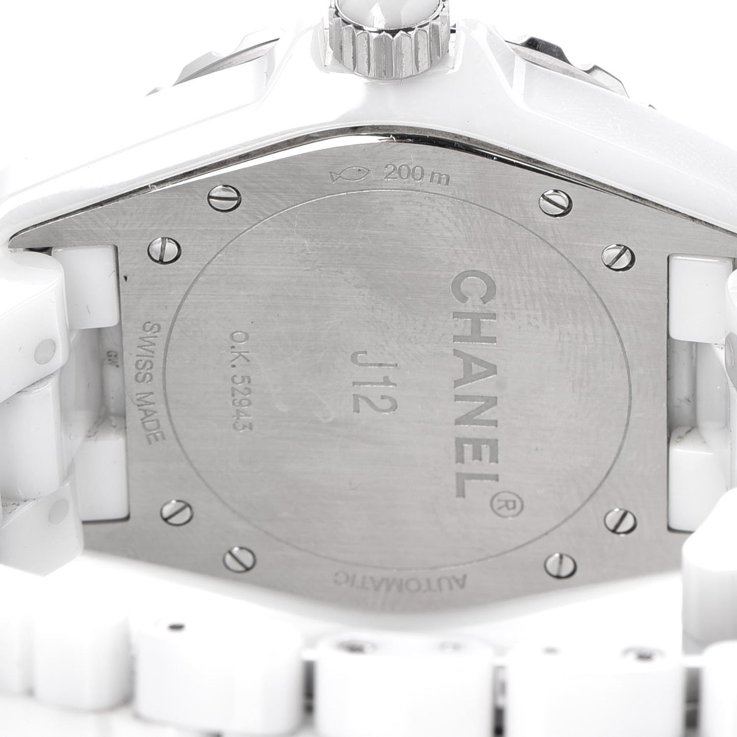 Stainless Steel Ceramic 38mm J12 Automatic Watch White