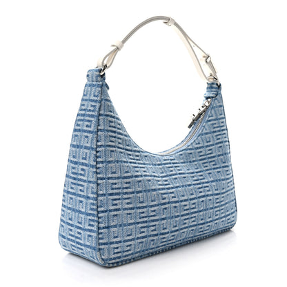 Givenchy Denim 4G Logo Small Moon Cut Out Shoulder Bag Light Blue 3 of 12