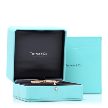 Tiffany 18K Rose Gold Diamond Logo Hinged Bangle Bracelet 4 of 4