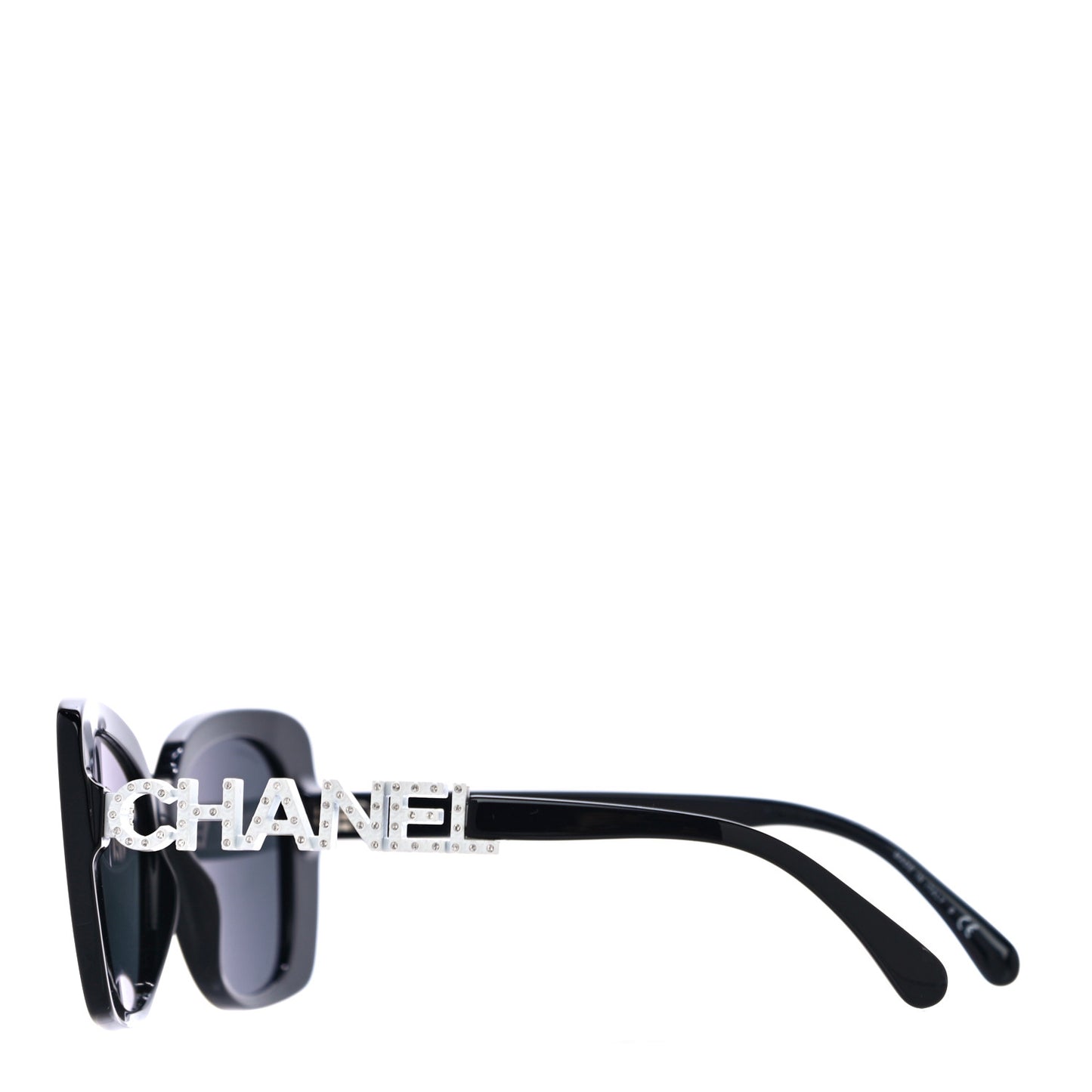Acetate Strass Square Sunglasses 5422-B Black White