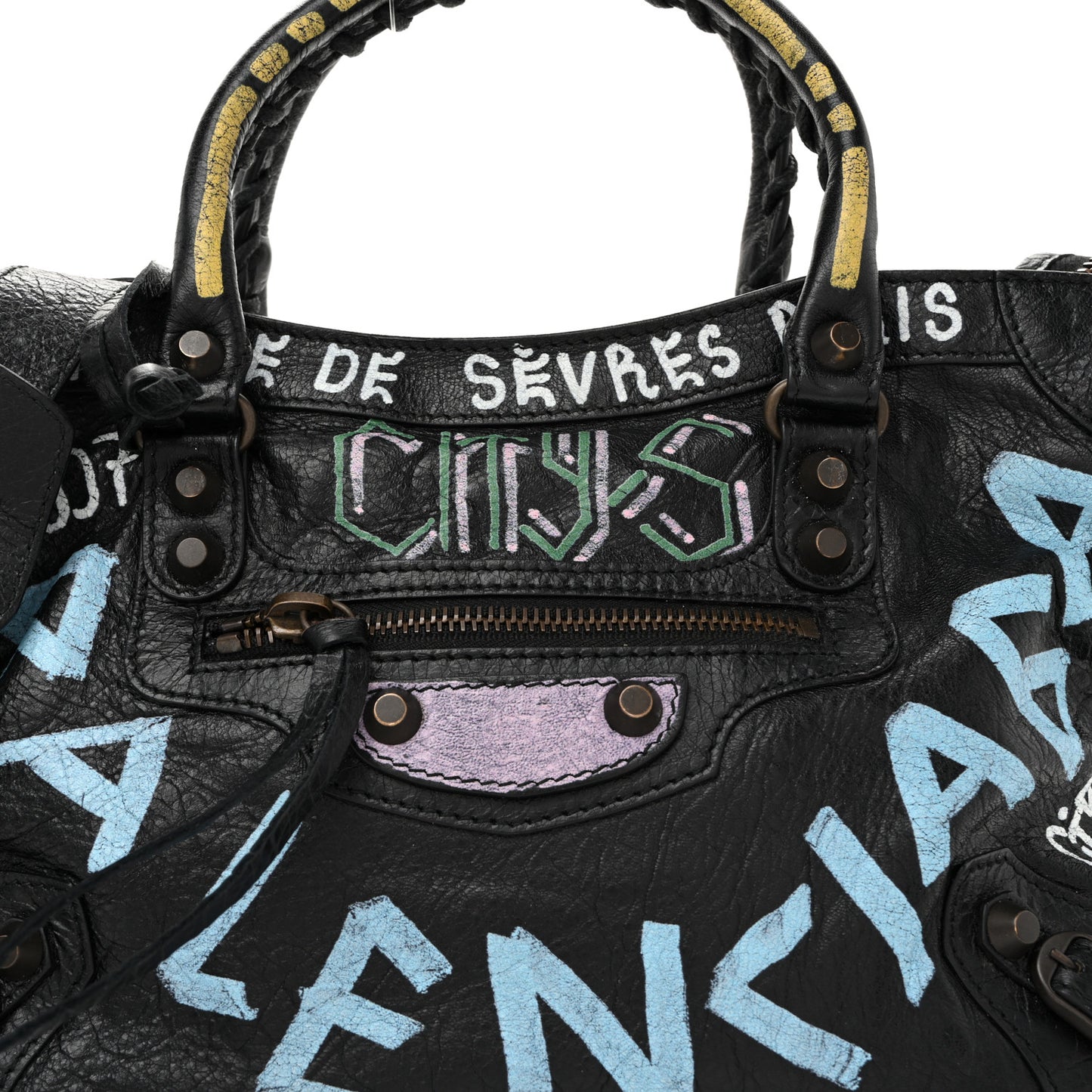 Agneau Graffiti All Over Classic Hardware S City Black Multicolor