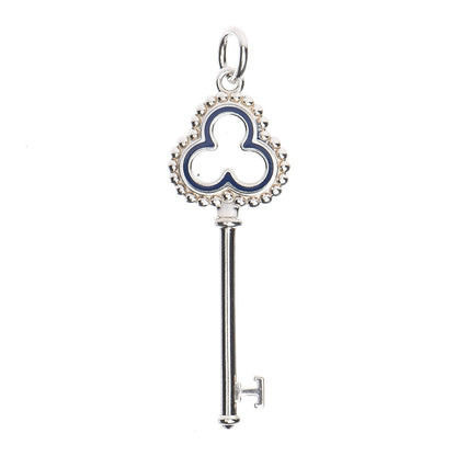 Tiffany Sterling Silver Key Pendant Blue 1 of 4