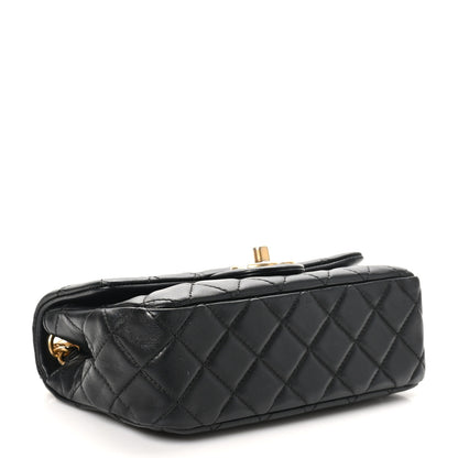 Chanel Lambskin Resin Quilted Mini Rectangular Pearl Samba Flap Black 4 of 10
