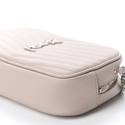 Saint Laurent Grain De Poudre Matelasse Monogram Mini Lou Camera Bag Marble Pink 7 of 11