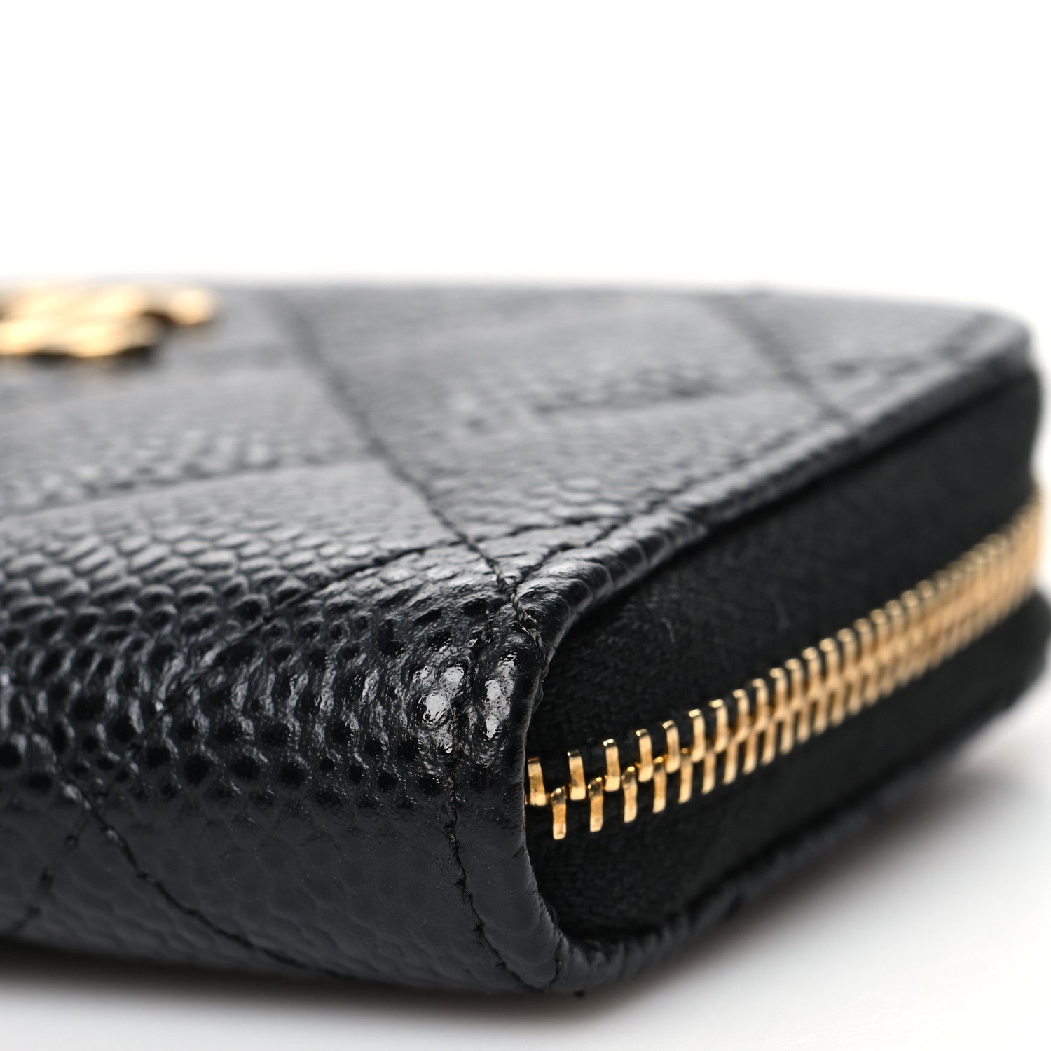 Chanel Caviar Quilted Zip Coin Purse Black 10 of 11