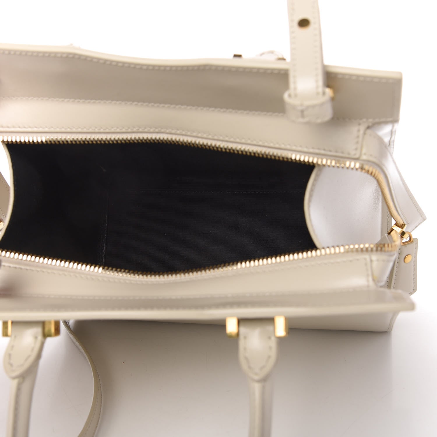 Saint Laurent Shiny Calfskin Small Uptown Tote Porcellana 5 of 9