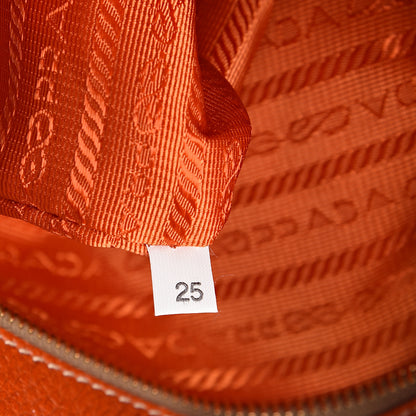 Prada Vitello Shine Chain Top Handle Tote Papaya 6 of 9