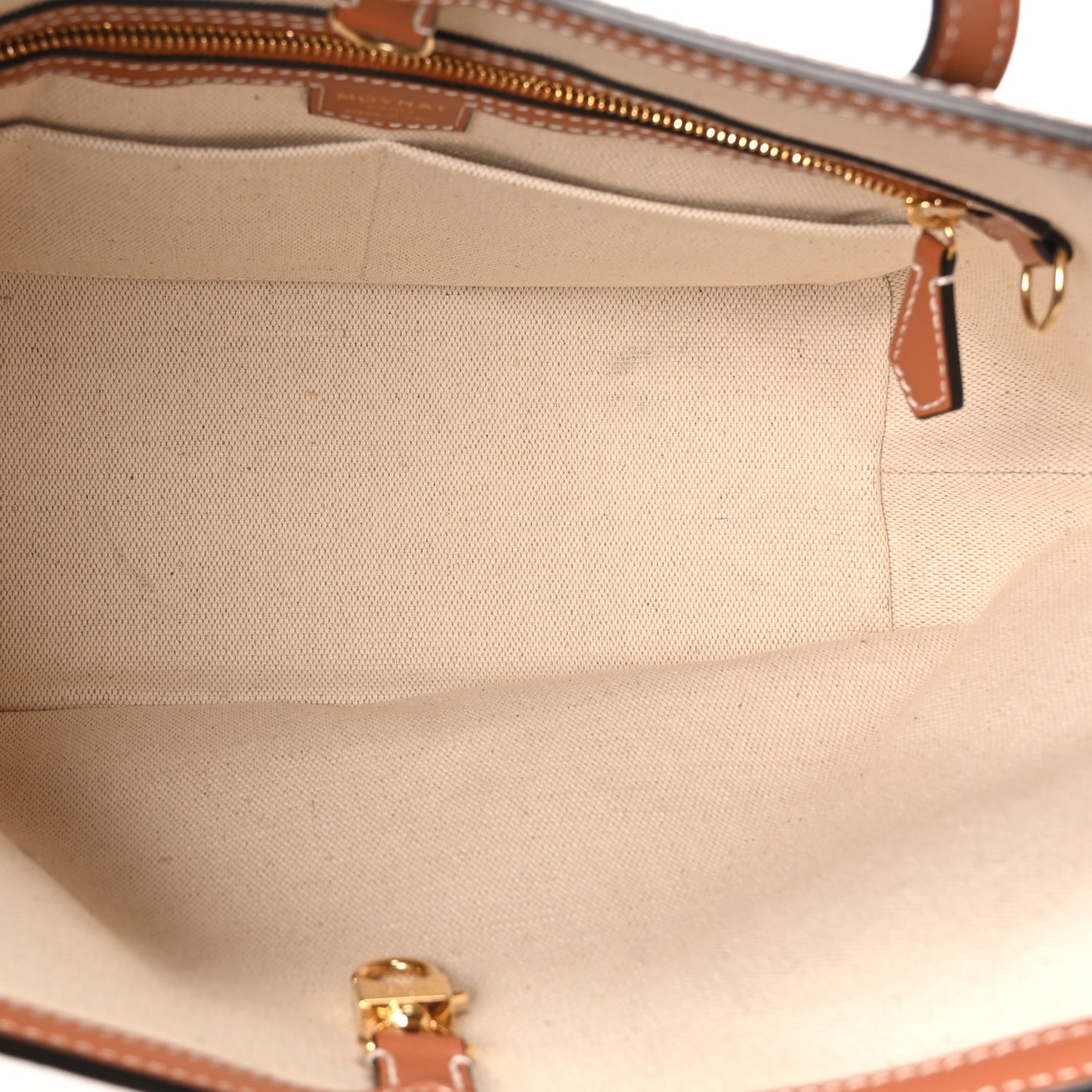 Calfskin Canvas M Tote PM Brown