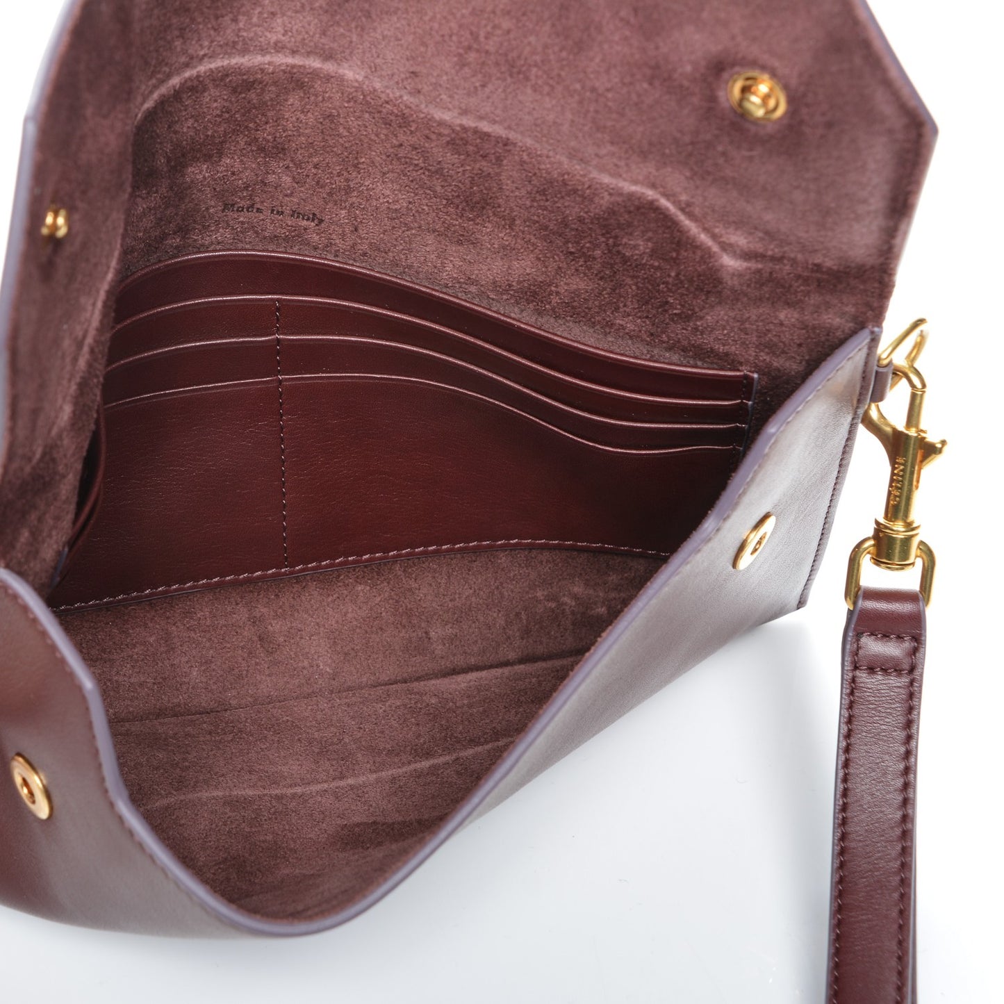 Smooth Calfskin Travel Clutch Burgundy