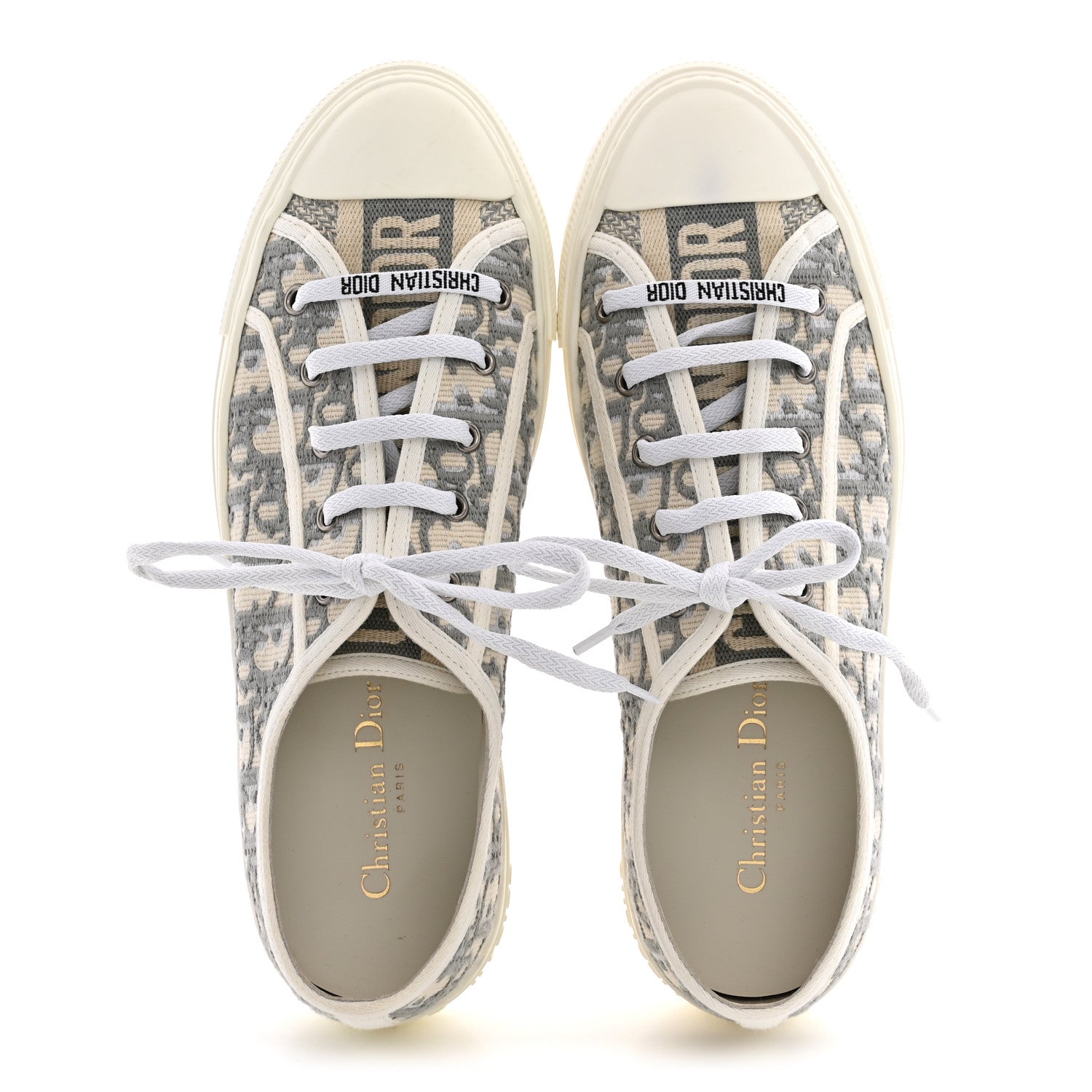 Christian Dior Canvas Oblique Walk'N'Dior Low Top Sneakers 41 Grey