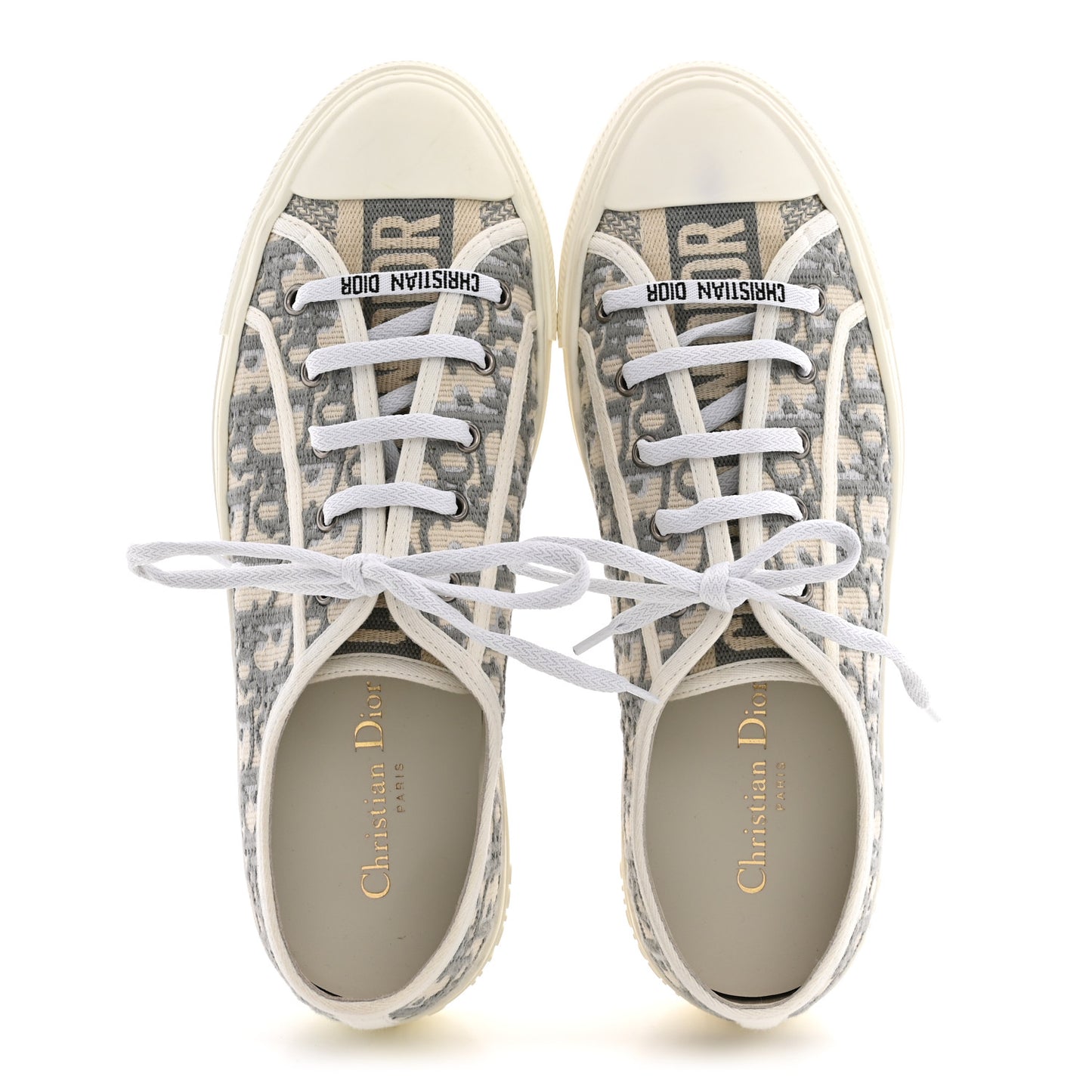 Canvas Oblique Walk'N'Dior Low Top Sneakers 41 Grey Stone