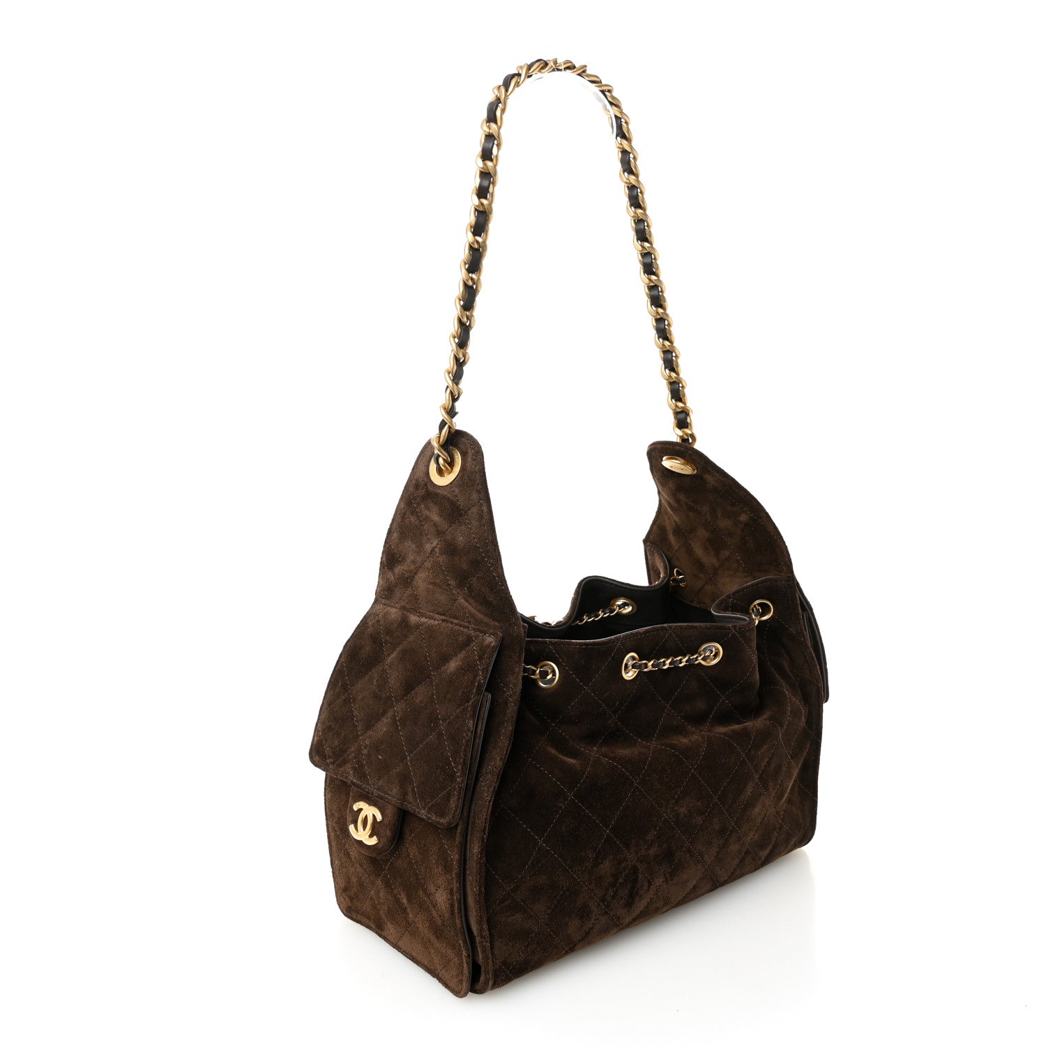 Chanel Suede Quilted Small Chanel 25 Handbag Dark Brown 3 of 10