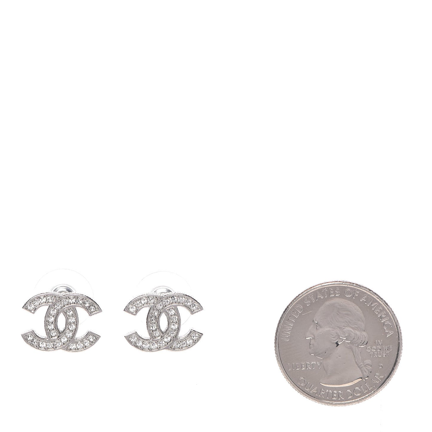 Crystal CC Earrings Silver