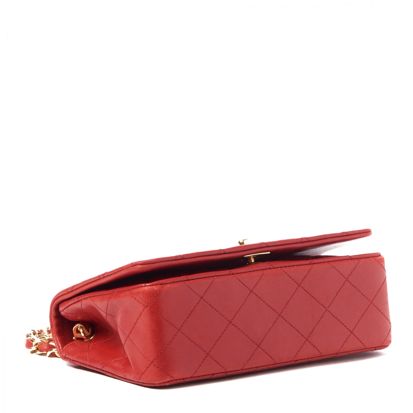 Lambskin Quilted Mini Flap Red