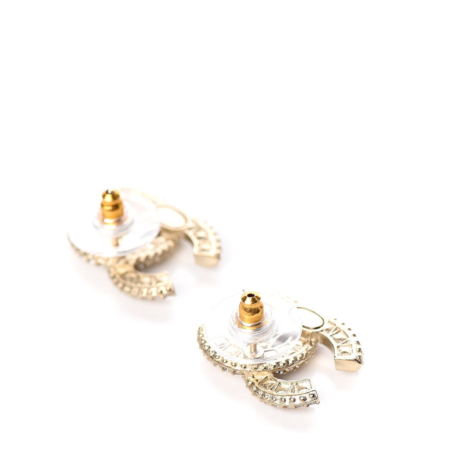 Crystal Timeless CC Earrings Light Gold