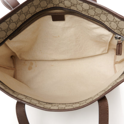 Gucci GG Supreme Monogram Medium Zippered Shopping Tote Dark Brown 5 of 14