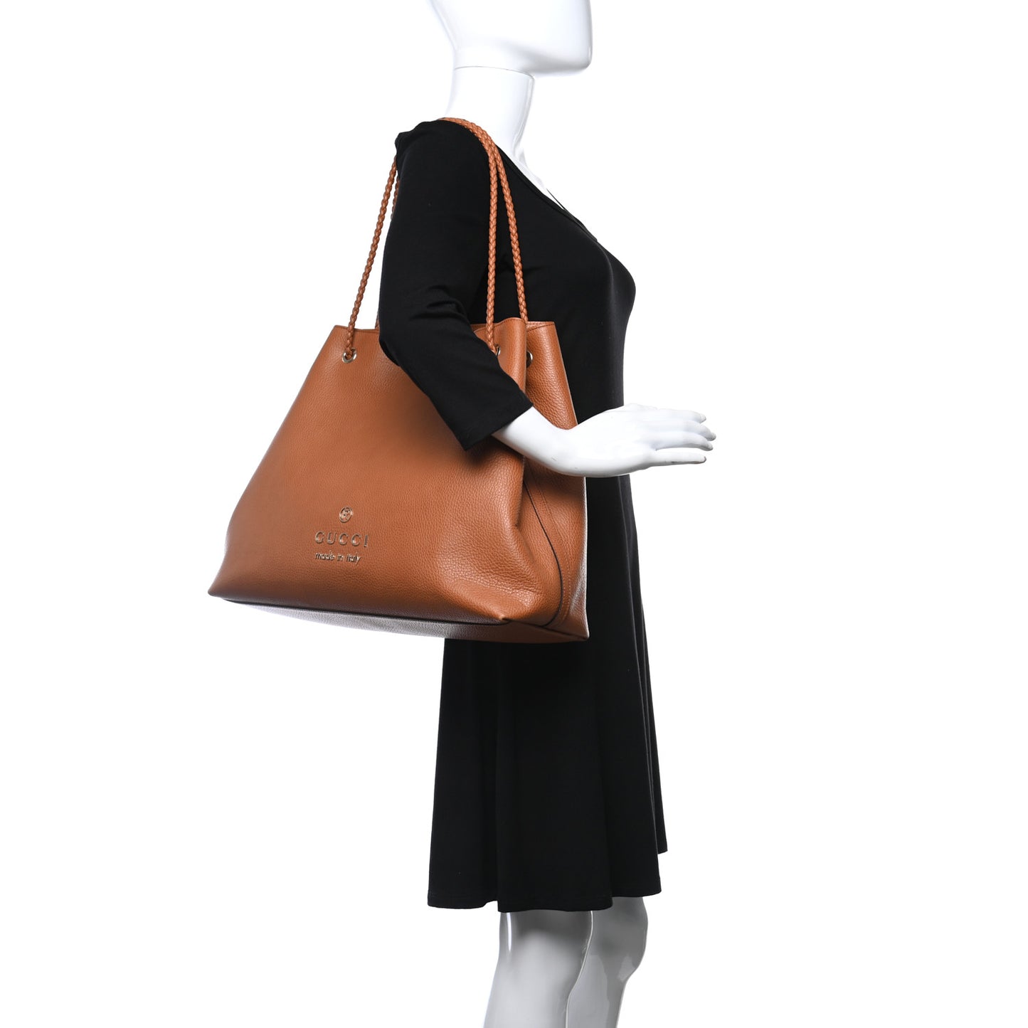 Calfskin Large Gifford Braided Handle Tote Saffron
