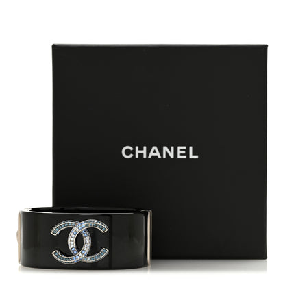 Chanel Resin Crystal CC Cuff Black 5 of 5