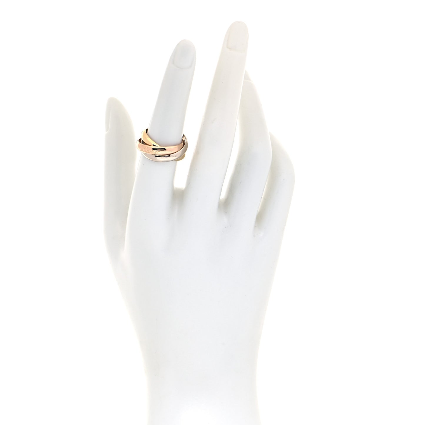 18K Pink Yellow White Gold Classic Les Must De Cartier Trinity Ring 53 6.25