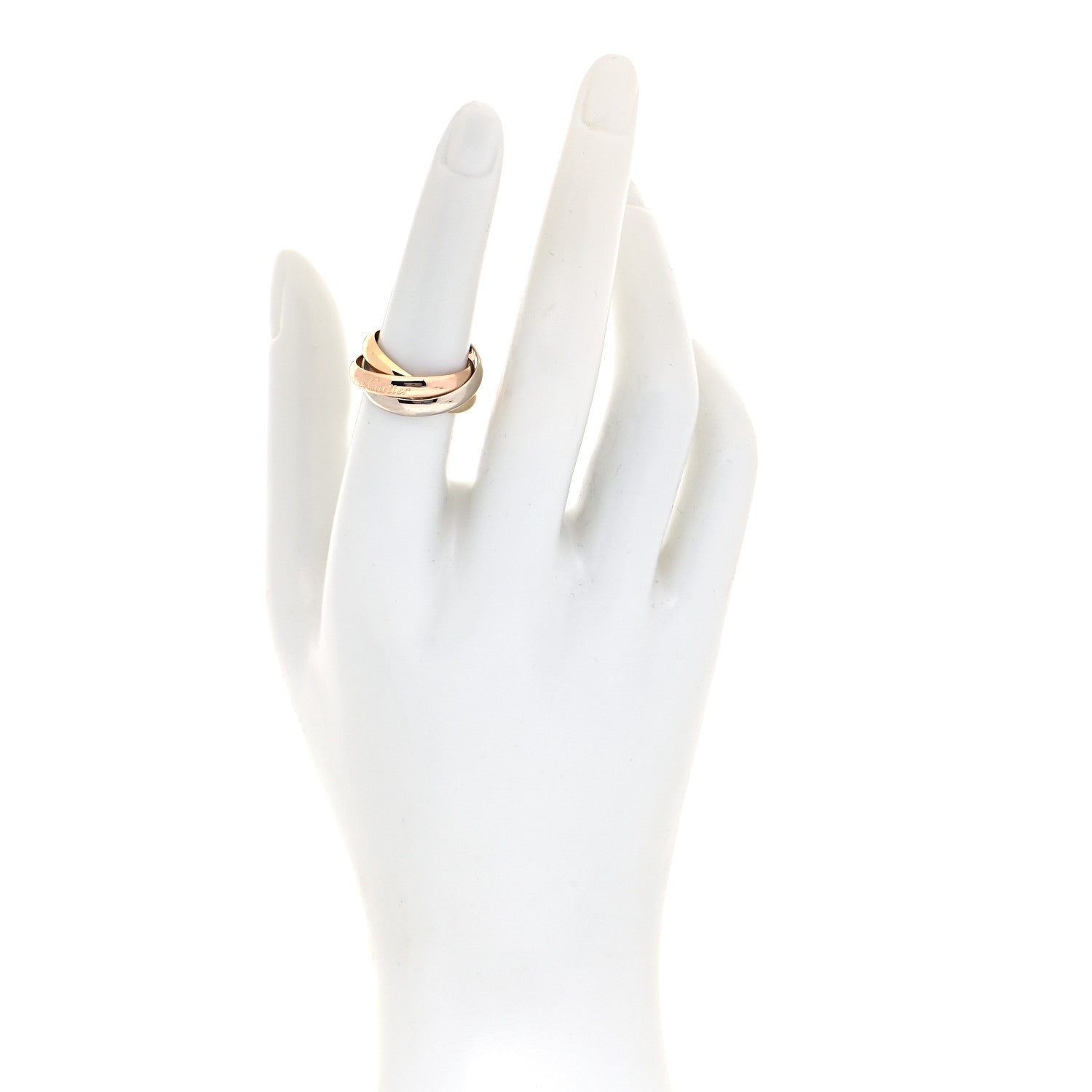 Cartier 18K Pink Yellow White Gold Classic Les Must De Cartier Trinity Ring 53 6.25 2 of 6