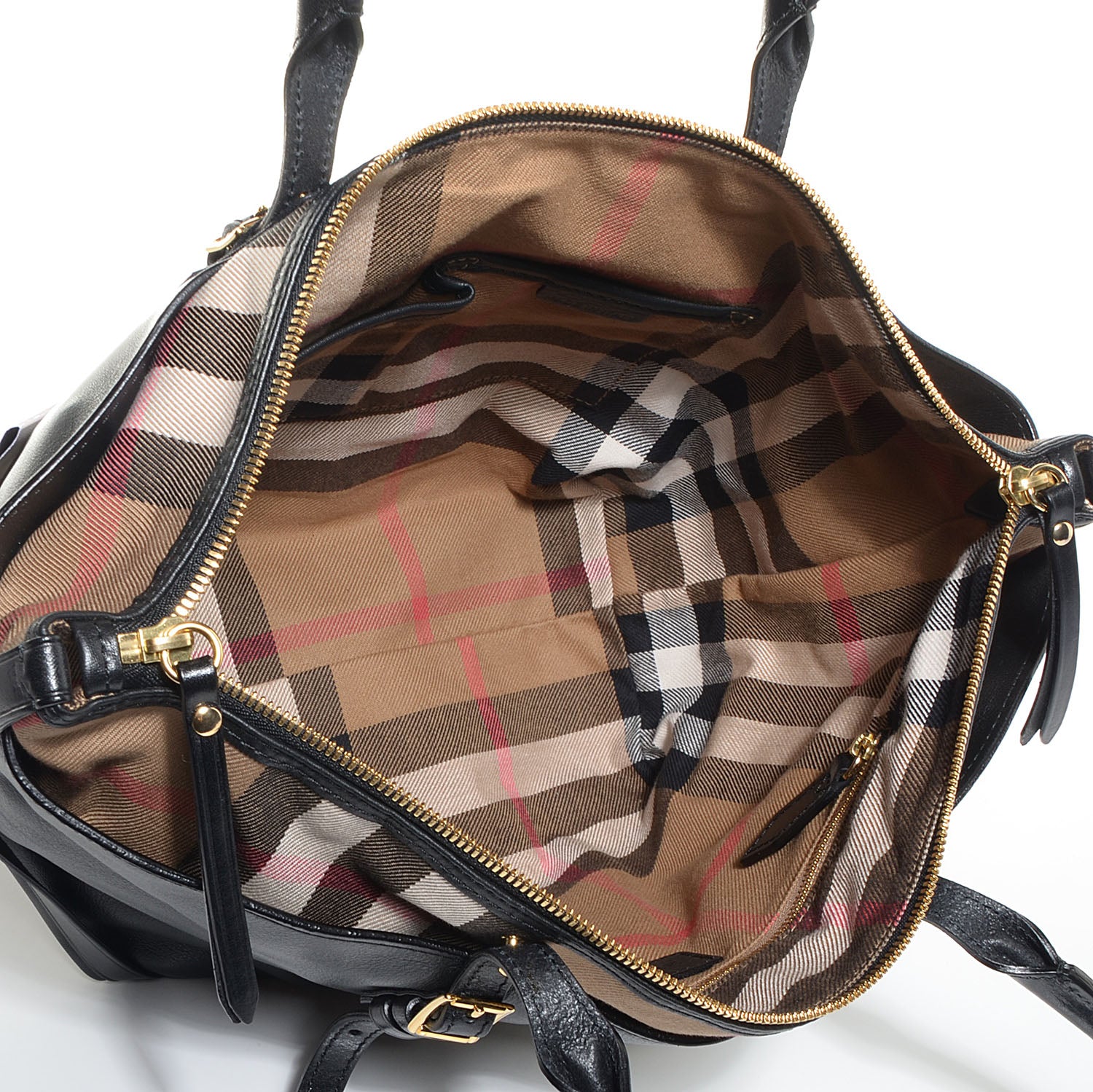 Burberry Soft Leather House Check Small Salisbury Tote Black 6 of 12