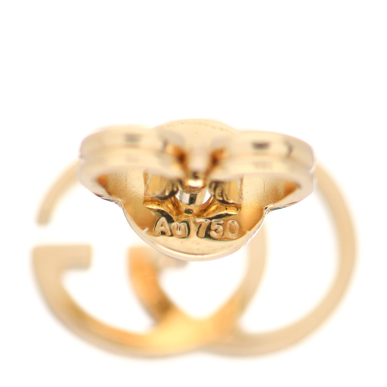 Gucci 18K Yellow Gold GG Tissue Stud Earrings 6 of 6