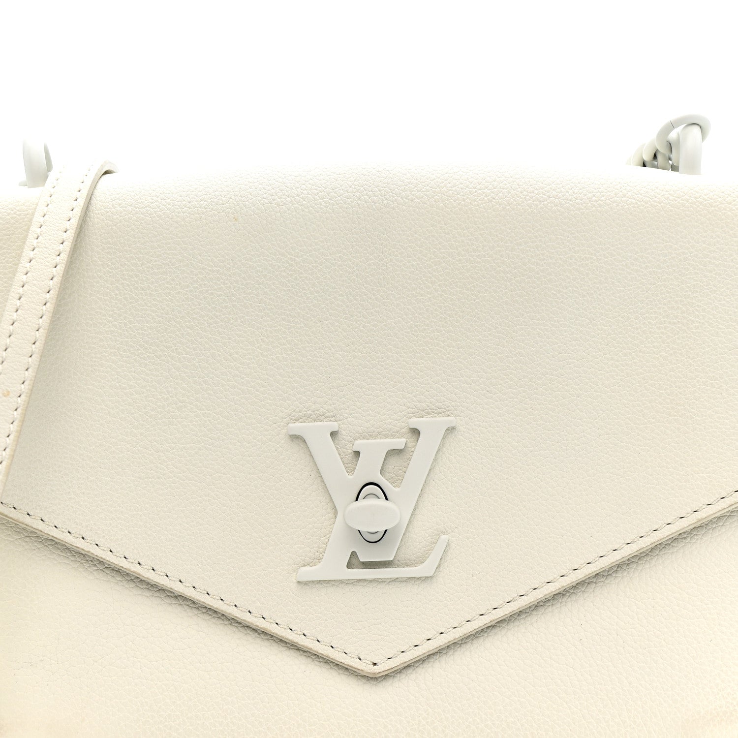 Louis Vuitton Soft Calfskin Mylockme Chain Bag BB White 8 of 16