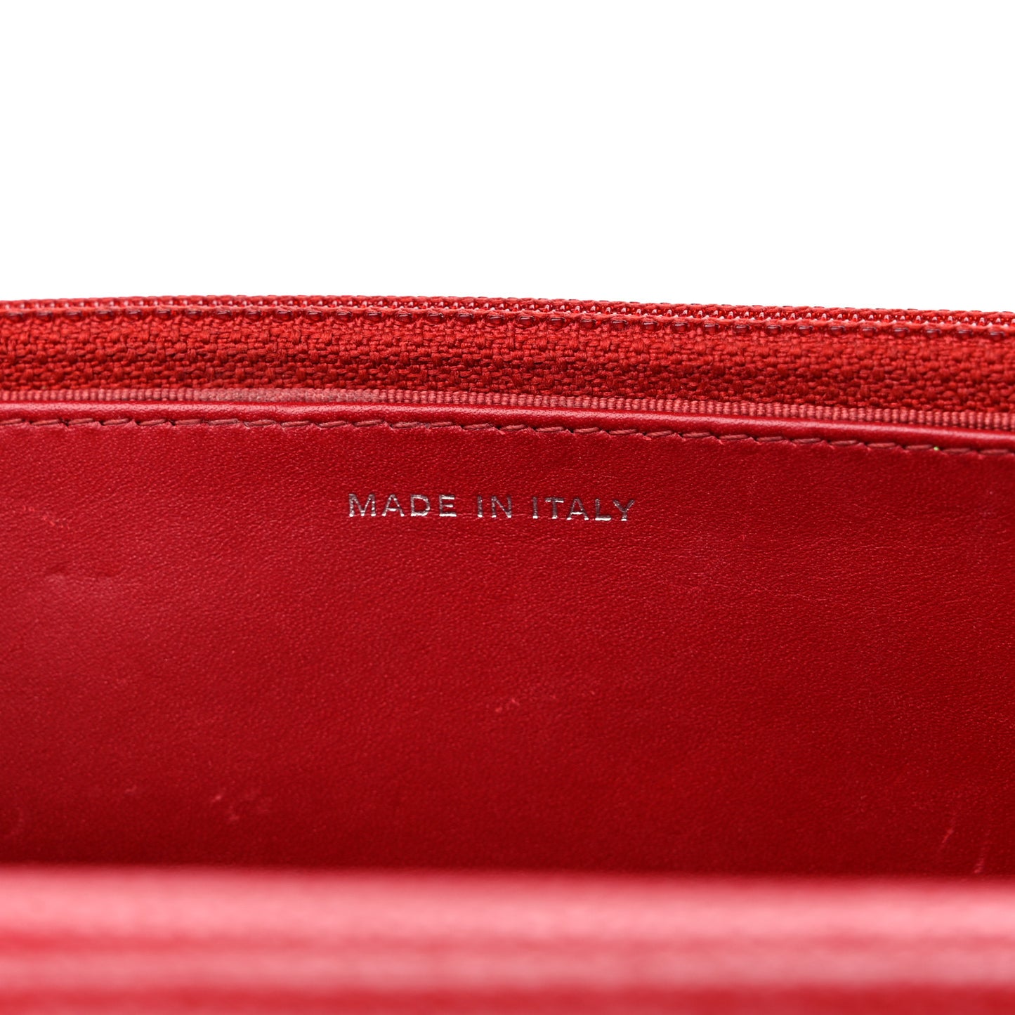 Caviar Quilted Wallet on Chain WOC Red