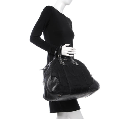 Prada Tessuto Nylon Cervo Lux Dome Satchel Black 2 of 9