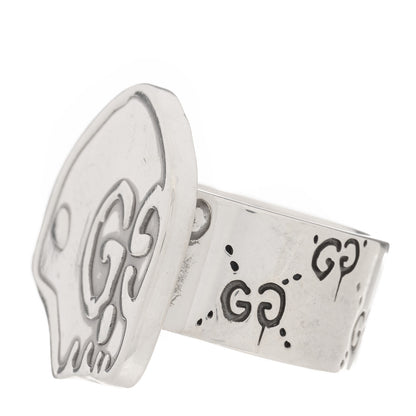 Gucci Sterling Silver GucciGhost Hamlet Skull Ring 59 8.75 3 of 6